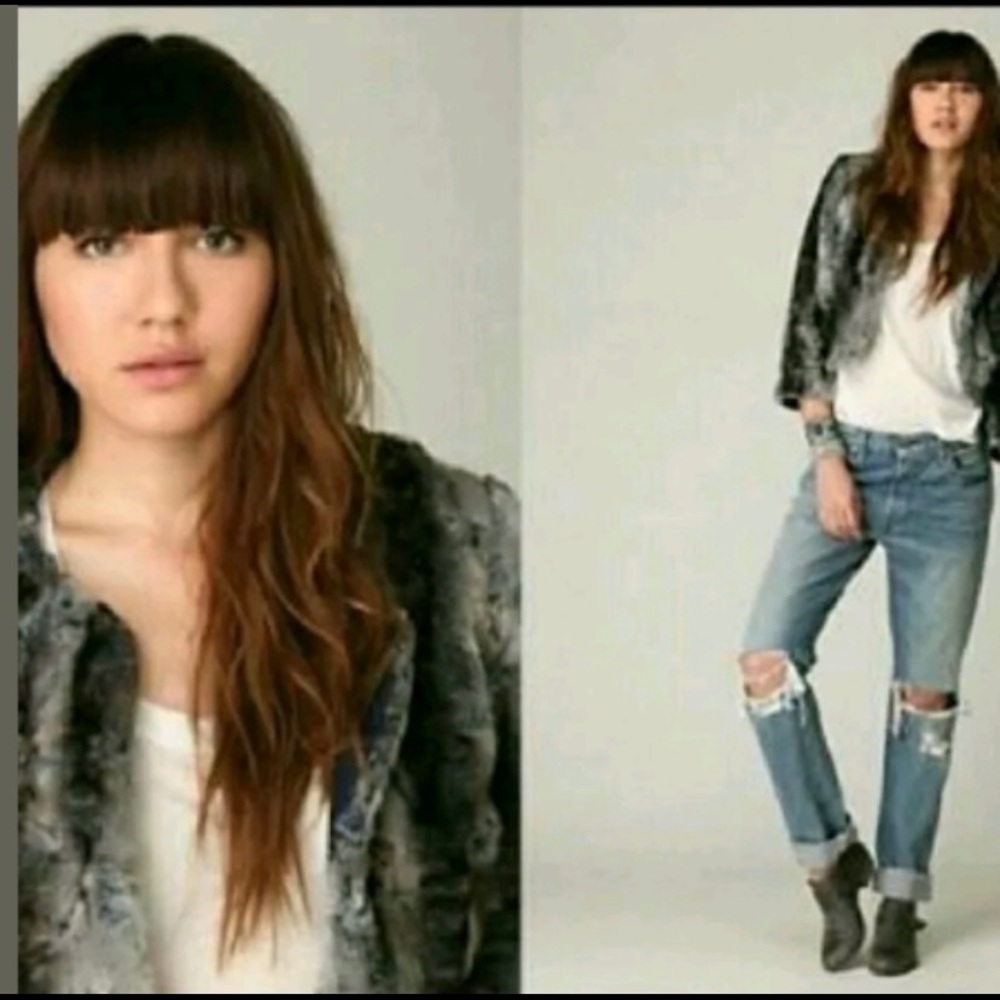 Free People Faux Fur Overcoat Cape
